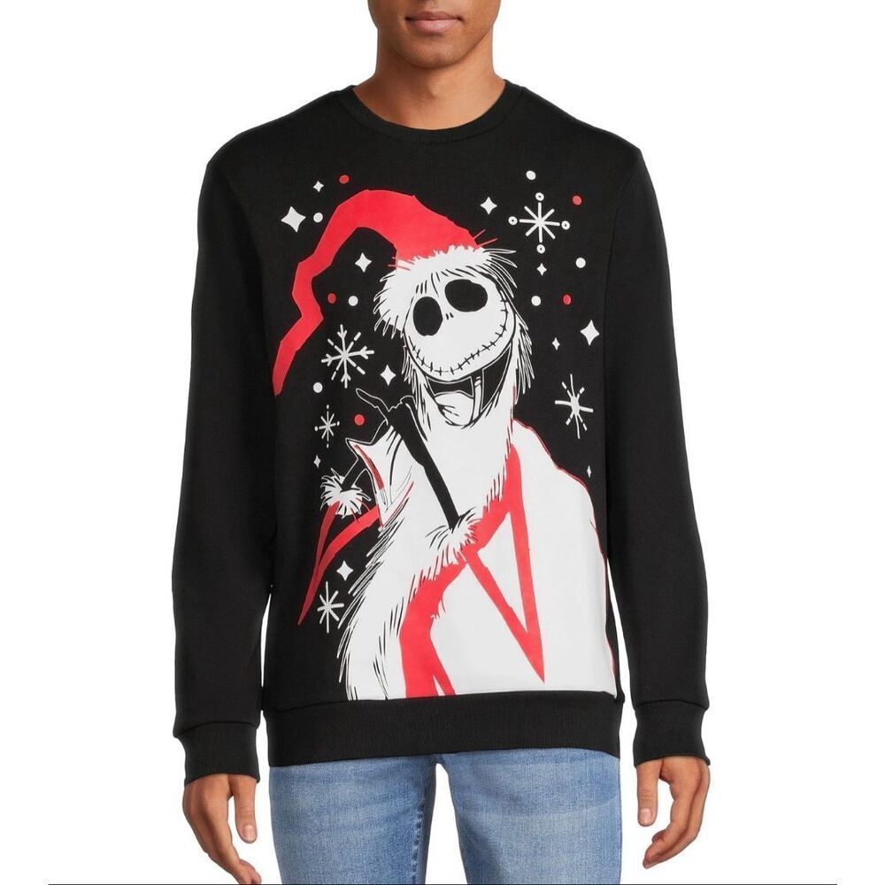 Disney The Nightmare Before Christmas 2XL  Men's Fleece Pullover sweater black